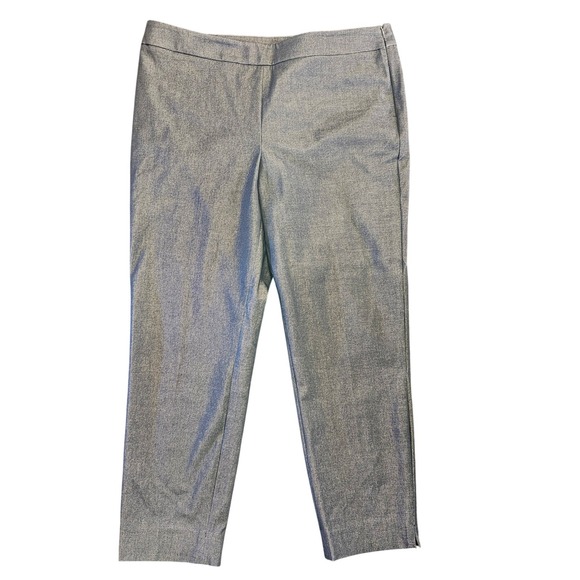 Talbots Pants - Talbots Chatham Ankle Pant 16P Womens Metallic Blue Denim Side Zip Trousers